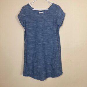 Pact Chambray Dress Womens XS Organic Cotton Utility Blue Sustainable